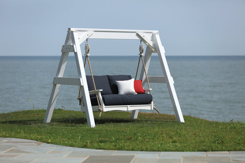 Classic Terrace Loveseat Swing with Vinyl A-Frame